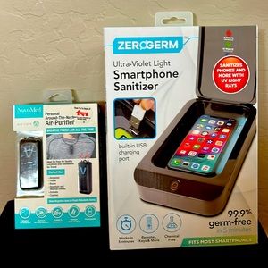 UV sanitizer and personal air purifier bundle.